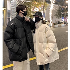 情侣装冬装港风pu软皮刺绣棉服棉衣休闲加厚外套男G1108P128，男装棉衣，电商A339