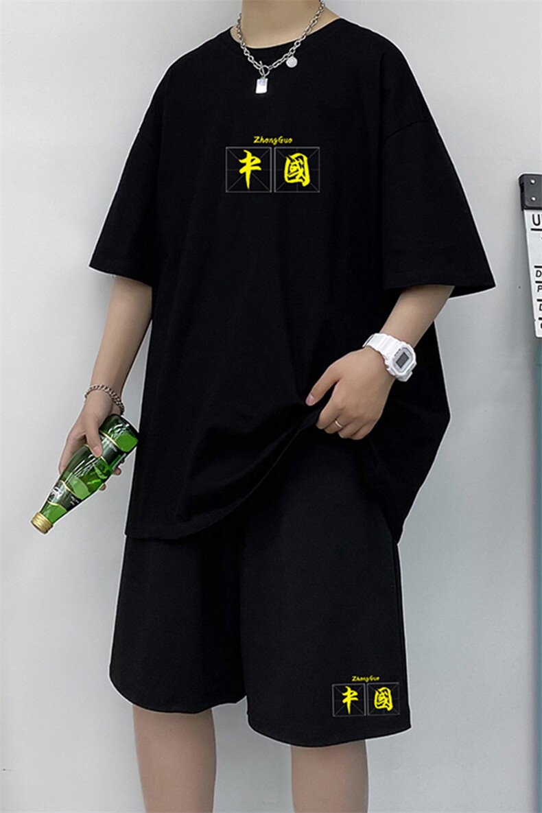 夏季t恤男短袖宽松时尚韩版简约休闲半袖体恤男A161-2-TZ09-P50,男装休闲套装,电商A161-2