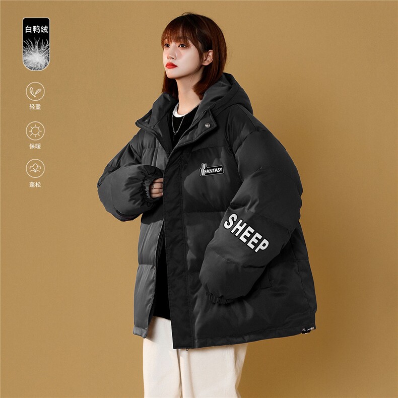 白鸭绒中性22冬季时尚印花宽松百搭保暖连帽羽绒服YR1301P225K258，男装羽绒服，A247A
