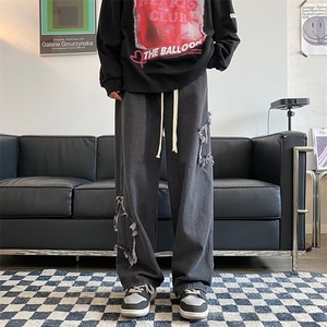 牛仔裤男秋季潮大码休闲裤子高街XK5002P42图片