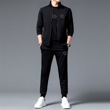 中老年套装男春秋季2023年新款中年爸爸休闲运动服男士夹克两件套，男装休闲套装，电商B212（原钱塘6029）