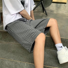 男春季潮流时尚休闲格子短裤DK66P26，男装休闲裤，星座1116-2