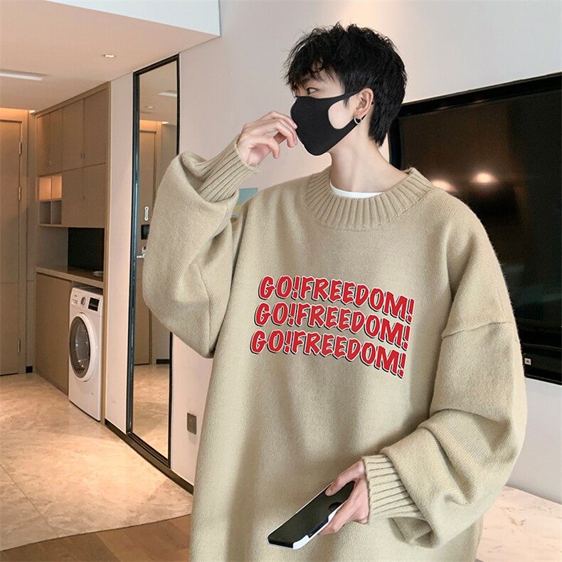 半高领毛衣男士大码针织衫男毛线衣男 M18338-P45 加绒款-P65图片