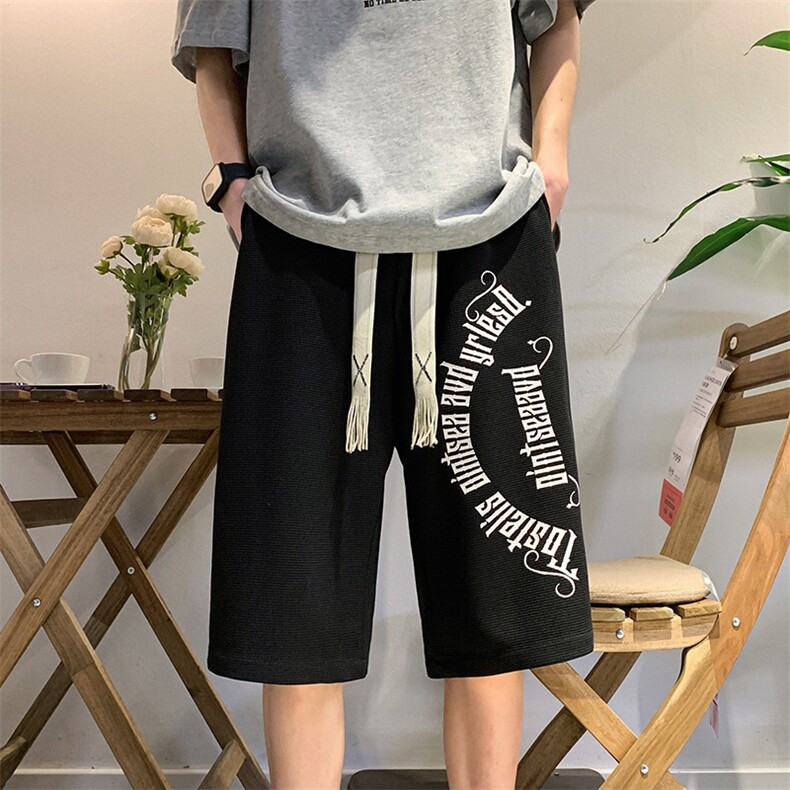 2025夏季新款华夫格沙滩裤五分裤男中裤短裤裤衩大裤头K1075-P26,男装牛仔裤,星座207