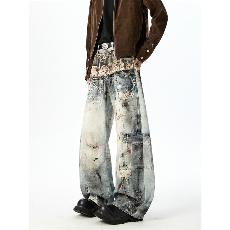 5077-秋冬风格店高品现货数码打印弯刀牛仔裤(P75X128)3,男装牛仔裤,电商C315