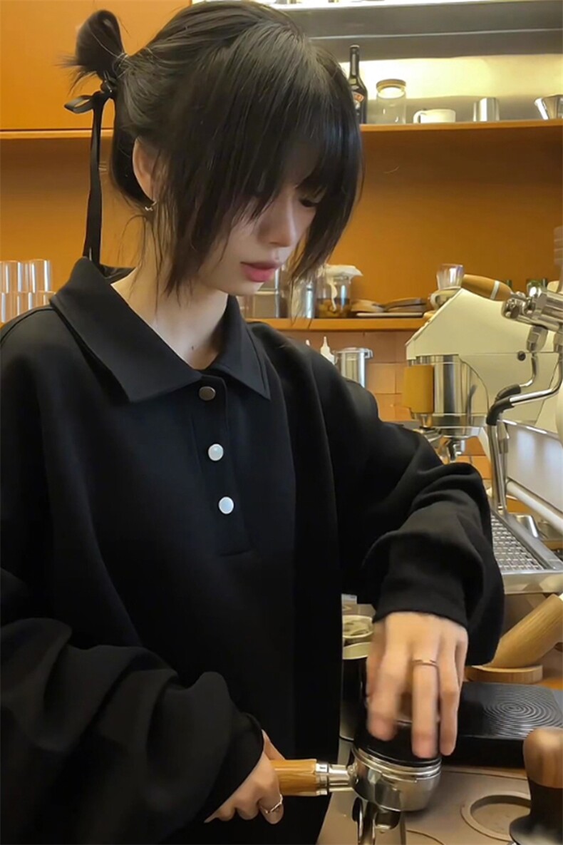 欧美hiphop卫衣男女款高级感痞帅半开衫polo领美式无帽正肩外套潮,男装T恤,星座908
