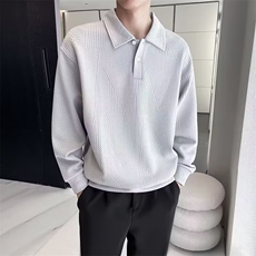 日系重磅卫衣男潮牌宽松日系翻领纯色百搭外套polo衫加绒款上衣潮，女装短外套，星座506A
