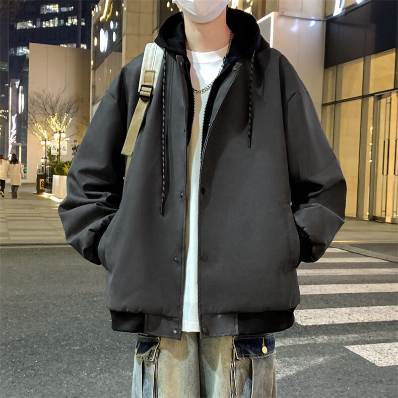 现货2026春秋款潮男假两件连帽皮衣夹克外套A436-D216-P80,男装夹克,电商A436