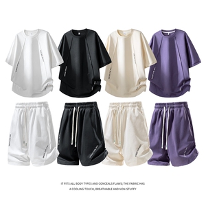 【现货】夏季潮牌青少年短袖t恤短裤套装 TZ888118特P45控88，男装牛仔裤，电商A309