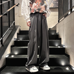 2024春季新款垂感宽松休闲裤设计感阔腿西装裤男 现货 K7685-P42图片