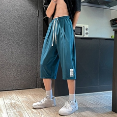 QK72045-P25冰丝七分裤男大码速干短裤男五分裤港风，男装休闲裤，电商A040