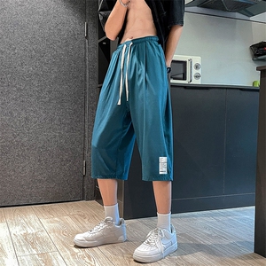 QK72045-P25冰丝七分裤男大码速干短裤男五分裤 港风图片