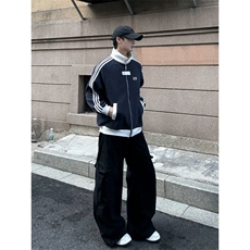 现货刷毛65棉35聚酯纤维460克卫衣外套撞色拼立领夹WY121-P65，女装短外套，星座310A-4