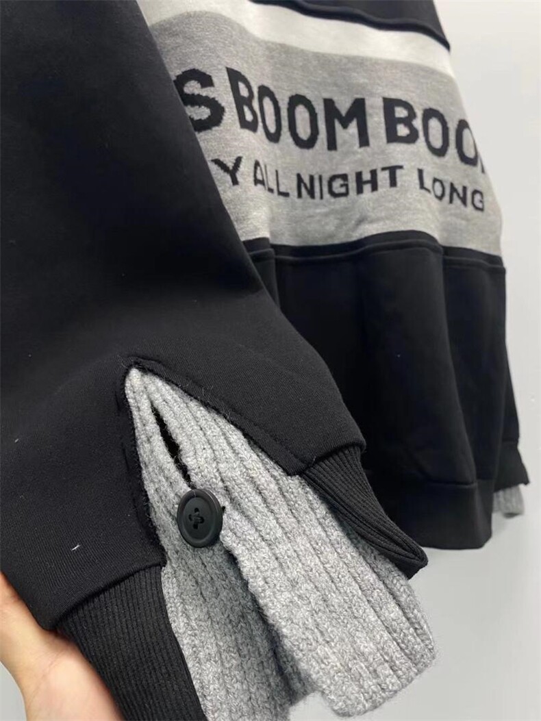 毛衣拼接卫衣，女装针织衫/毛衣，YSQ Boomboom