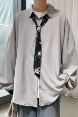秋季港风青春流行休闲大码宽松长袖衬衫男衬衣CS7974P45控68，男装衬衫，星座226-1