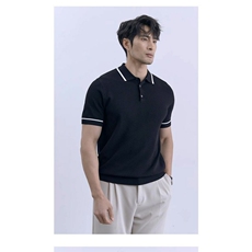 夏季休闲POLO衫男士英伦轻熟半袖针织透气翻领T恤A3662-P45，男装T恤，星座208-5