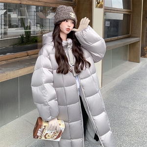 新款 90绒缎面灰色长款羽绒服2C122-5152-P385-K568图片