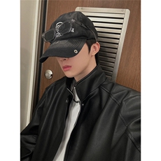（网图现货）潮流垫肩百搭皮衣短款夹克外套1209-1-JK20-P70，男装夹克，星座1209-1