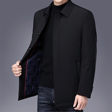 男士商务休闲羽绒服冬季新款中年爸爸装保暖加厚翻领外套男装上衣，男装羽绒服，电商B212（原钱塘6029）