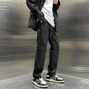 美式街头hiphop冲锋裤子男ins潮高街小众设计拉链防水工装裤CK004图片