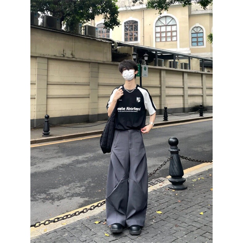 HR52LL-特P45cleanfit解构风西裤男垂坠感高级感裤子,男装休闲裤,星座1007（原301D）