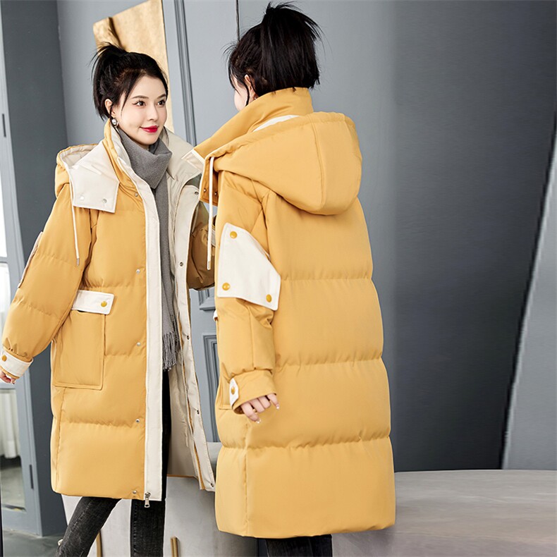时尚保暖羽绒棉服女2022冬季新款宽松显瘦长款外套,女装棉衣/棉服,关键词