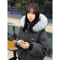 美式复古潮流毛领连帽棉衣男女情侣款冬季加厚呢子外套MA505-P100，男装棉衣，星座208-5