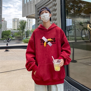 23/秋季360G麂皮绒印花宽松休闲连帽卫衣JWY3268 P50控69图片