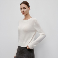 2025秋冬云朵感山羊绒女圆领宽松慵懒风套头山羊绒100%针织衫，女装羊绒衫，阿舍尔精品
