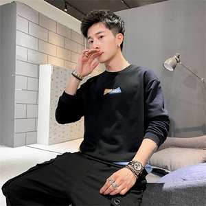 潮男帅气卫衣秋季网红精神小伙韩版潮流修身长袖潮牌穿搭外套P25图片