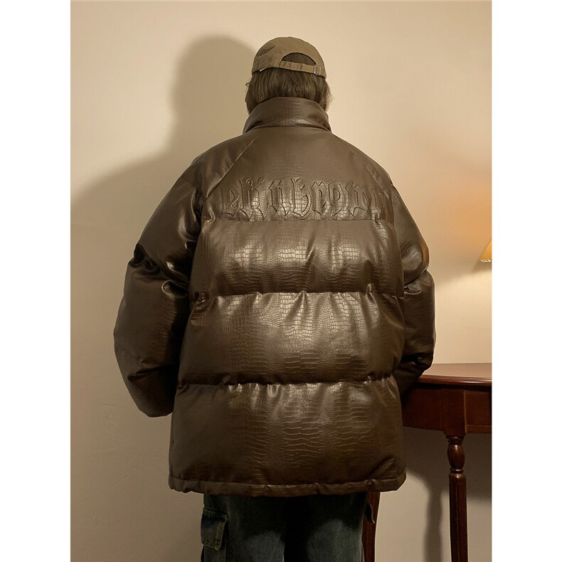 中性风黄灯鳄鱼纹钢印设计棉衣男MY77093P120控168抖音控198，男装棉衣，星座227-7