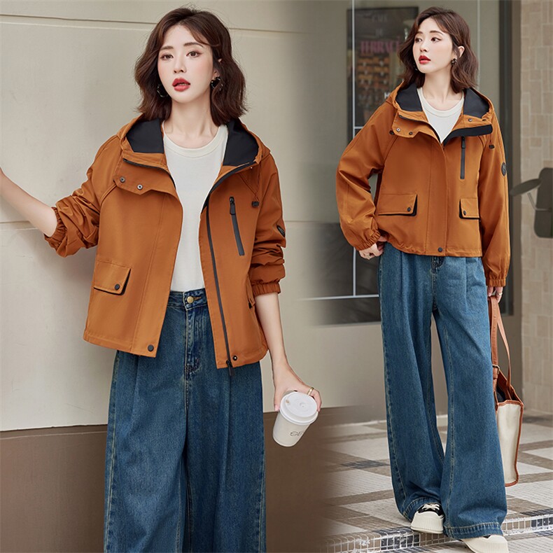 派克服外套女2024春秋季新款小个子欧货漂亮休闲减龄短款工装夹克图片