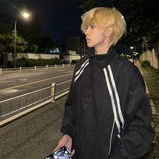 抖音得物高品质二开26春装美式重磅织带撞色立领卫衣开衫外套W70，女装短外套，电商A486-1