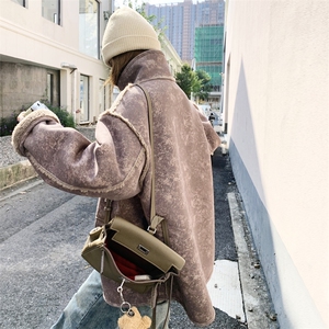 【新款】工艺印花皮毛一体羊羔毛外套C158-8612-P185-K278图片