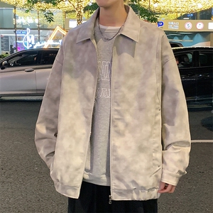 男士皮衣帅气机车飞行夹克美式扎染户外机能外套图片