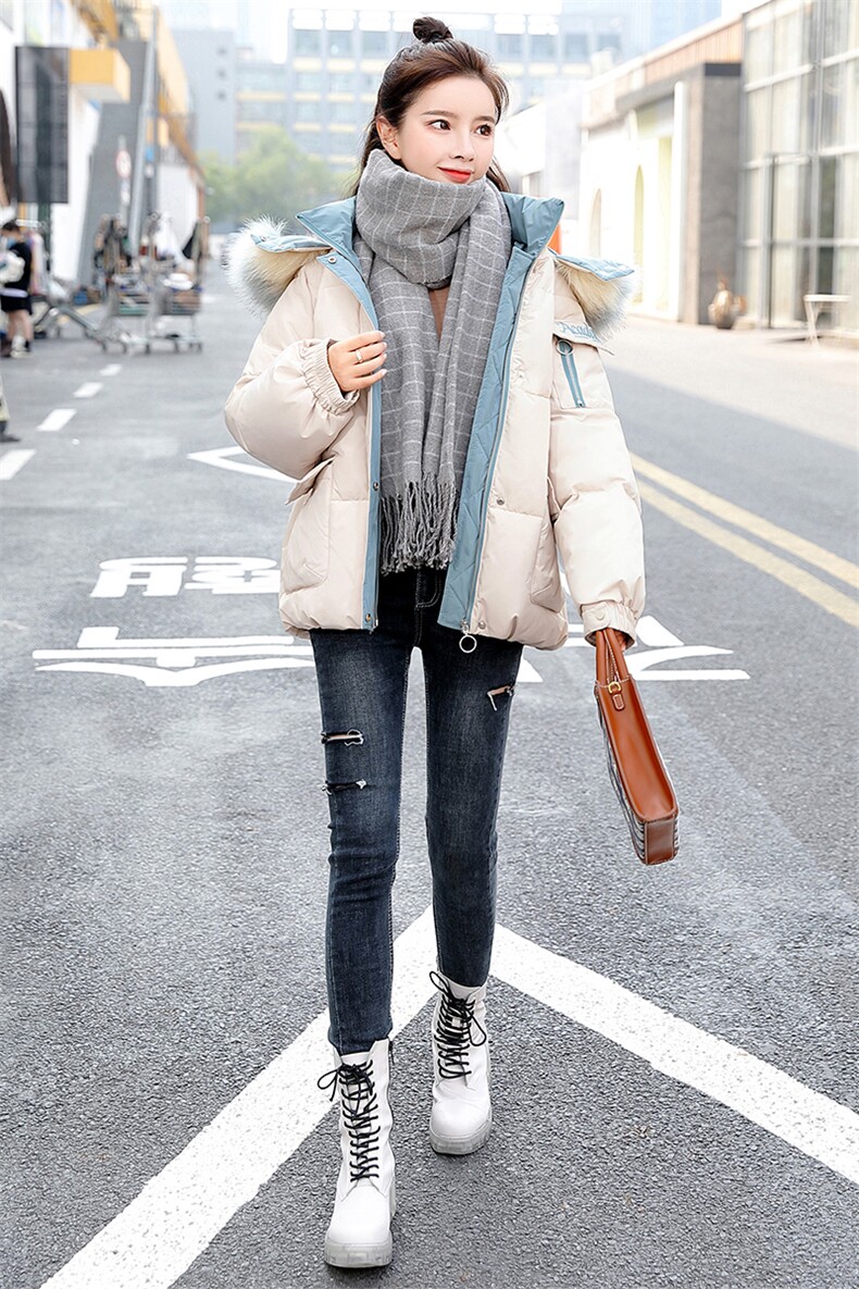 羽绒棉服韩版宽松女2025年新款冬装小个子时尚加厚刺绣棉衣短款，女装棉衣/棉服，关键词