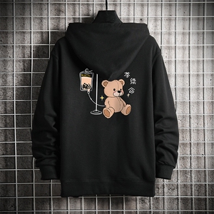 KS21194-P38 加绒款-P43 连帽开衫卫衣男运动外套大码班服 网格图片