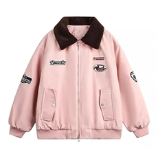韩版摇粒绒棉服女装2025新款保暖棉衣夹克厚外套N8015-P85网络图，女装棉衣/棉服，电商B245