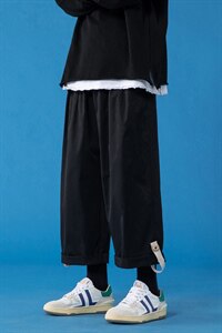 2021春季新蓝底蒙马特地板大码男潮流搭扣阔腿九分休闲裤K2856P35图片