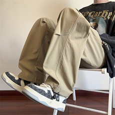 紫色登山降落伞兵裤子男夏薄款尼龙冰丝速干美式hiphop工装冲锋裤，男装休闲裤，电商A157B