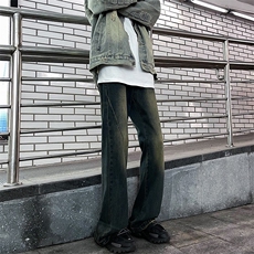 复古牛仔裤男裤子潮牌男生美式高街长裤男款直筒裤N0862-P43，男装牛仔裤，星座308B-1