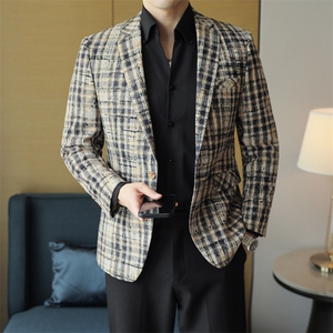 26做货-男士休闲西装修身韩版西服外套上衣DX6956P185图片