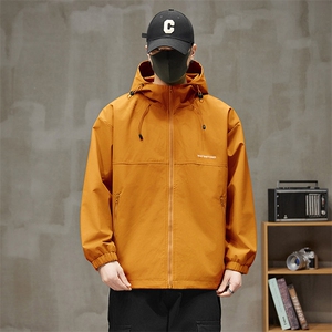 冲锋衣连帽夹克男宽松落肩纯色上衣外套DSA157B-JK727-P58图片