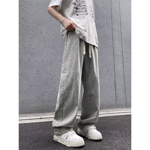 美式小众高级感宽松休闲牛仔裤ins潮直筒阔腿显瘦长裤男10977-P45图片