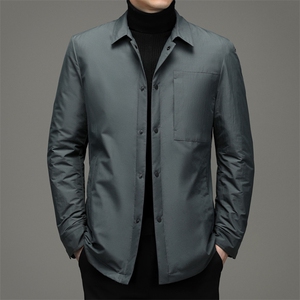 纯色羽绒服冬季新款休闲外套中年爸爸装翻领上衣YYYR922-P290图片