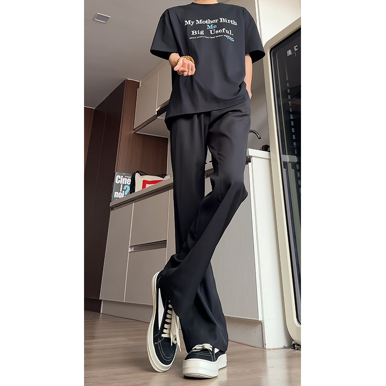 特批35夏季复古微喇简约感西裤涤纶，男装西裤，电商基地A086