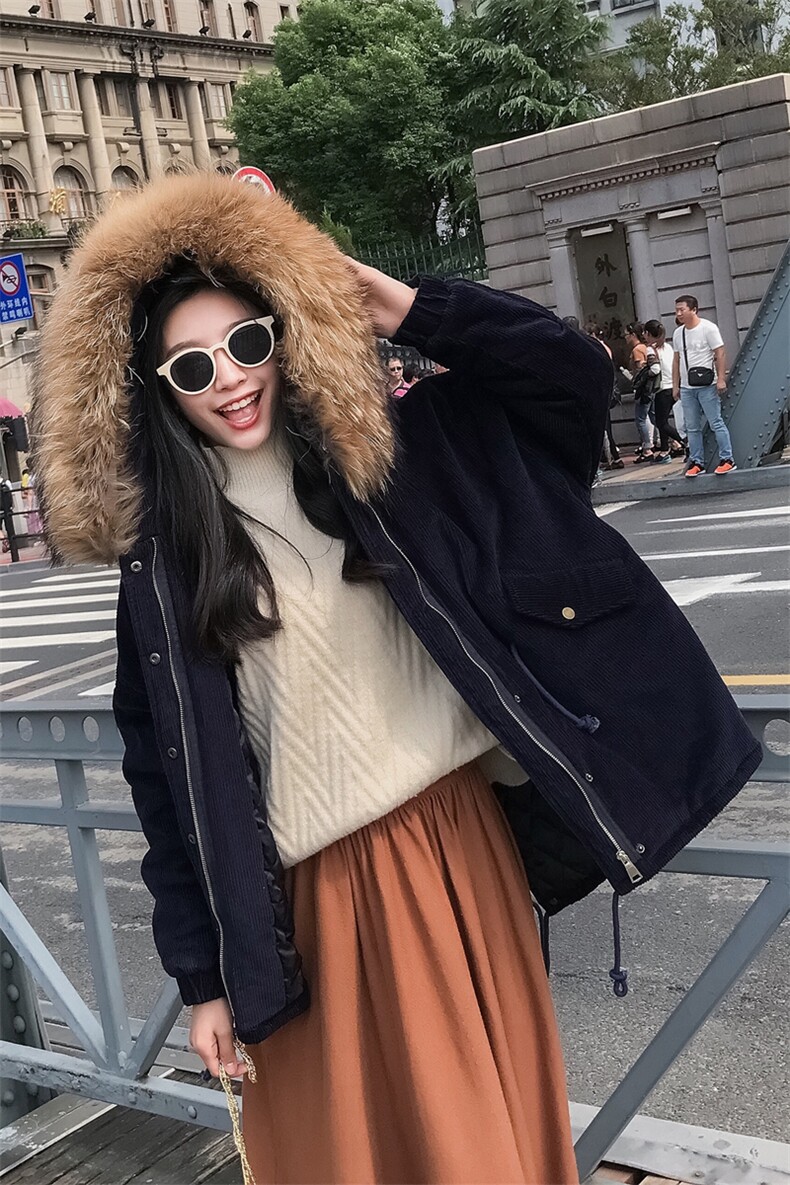 大货已出韩版连帽纯棉加厚棉衣仿毛领8818-P160控230,女装棉衣/棉服,浙宝229