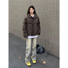 美式高街立领美拉德棉服男冬季cleanfit高级感加厚情侣棉衣外套潮，男装棉衣，星座715-4