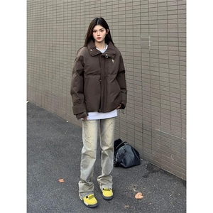 美式高街立领美拉德棉服男冬季cleanfit高级感加厚情侣棉衣外套潮图片