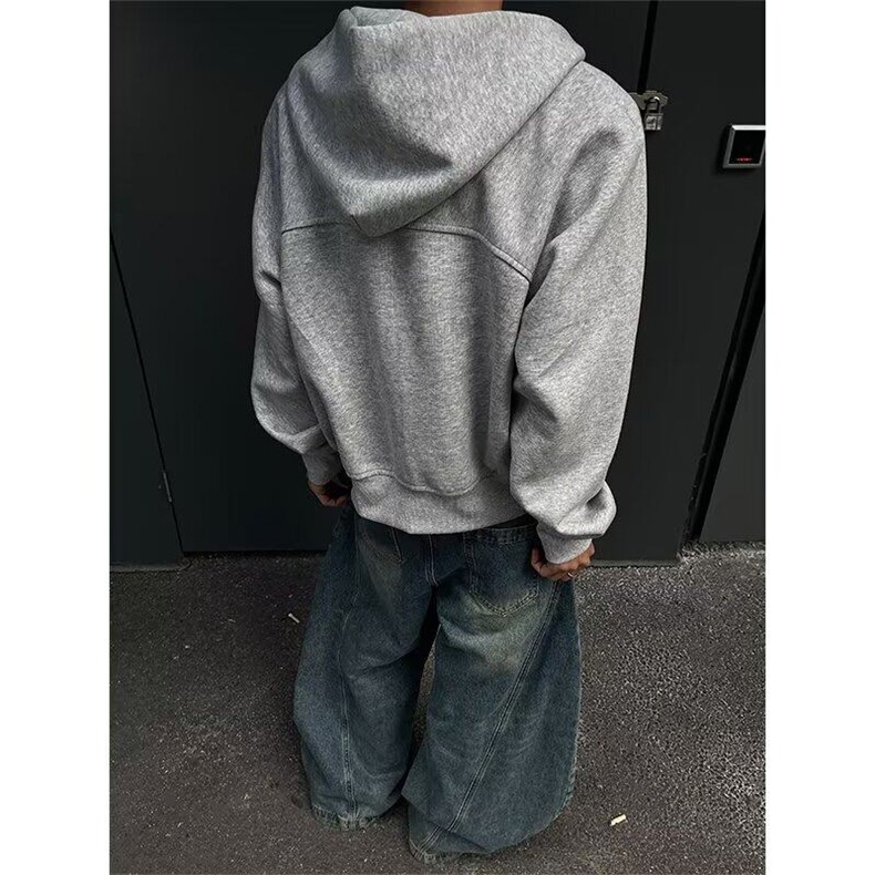 W9423-P68网图现货新款重磅开衫连帽卫衣美式复古解构高街外套，女装短外套，星座1608-2